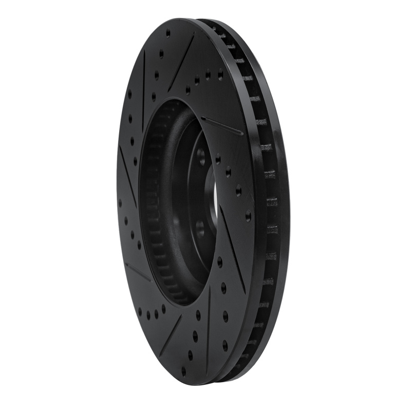 Ford Fusion Brake Rotor (1) - Front Right - R1 Concepts - Drilled & Slotted - Black - `13-`20